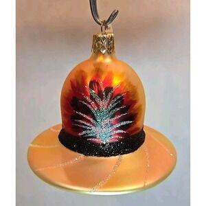 Glass Ornament "Magic Top Hat" Hand Painted in Poland - Radko Inspired